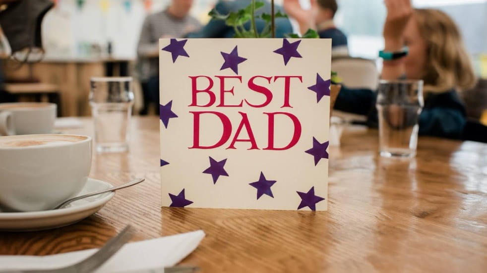 Father's Day card on table